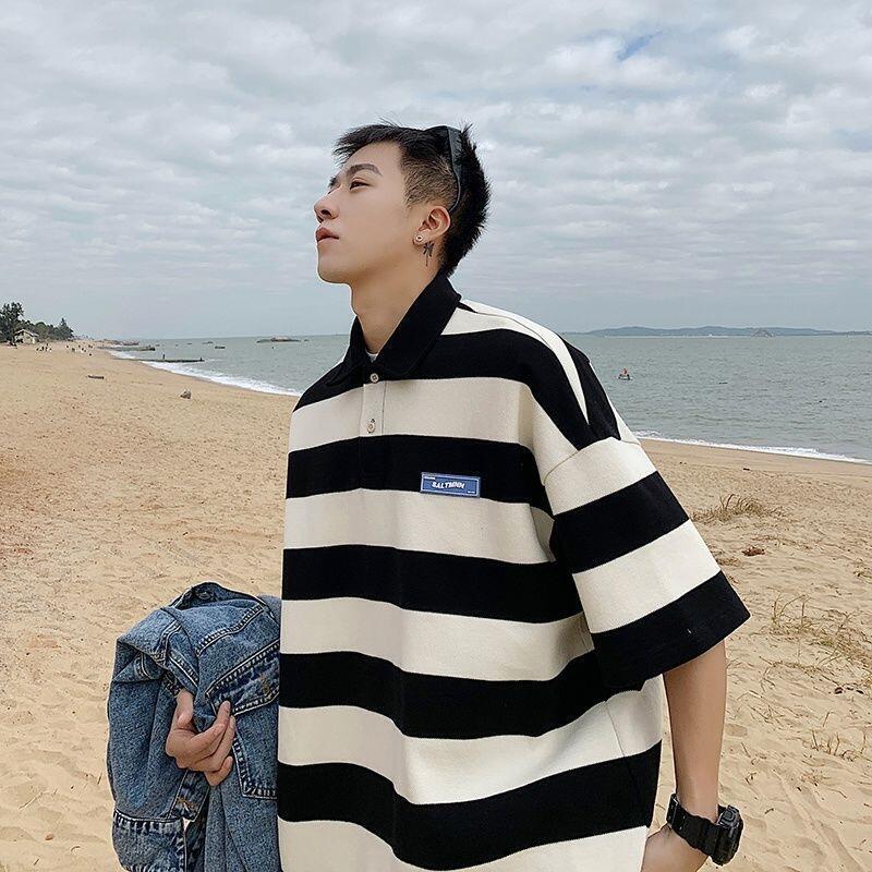 ［特價$149→$99］男裝日常條紋短袖POLO衫