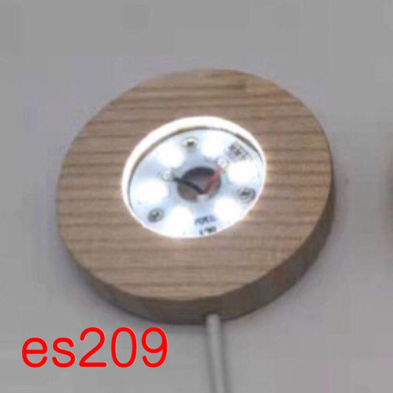 es209，USB木頭燈座 LED 6.5cm 小夜燈 氣氛燈 展示燈 實用 圓款