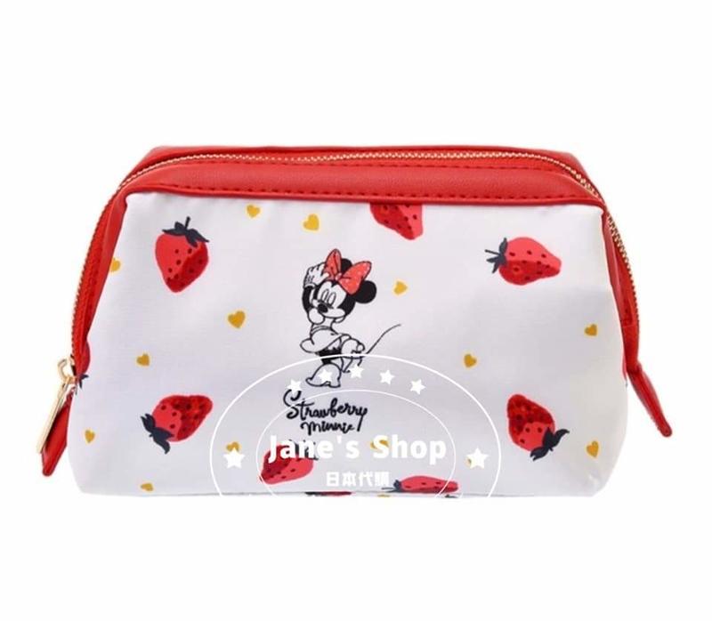 《現貨》Jane's Shop 日本代購-日本迪士尼商店-草莓季限定-米妮草莓化妝包
