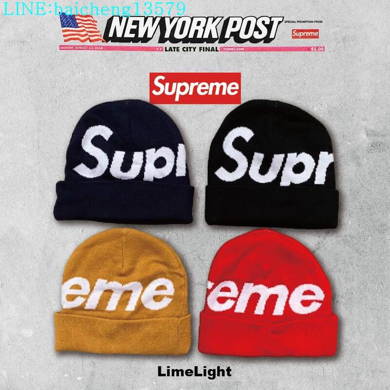 2019 F/W Supreme Big Logo Beanie 大毛帽黑/深藍/紅/黃| 露天市集| 全