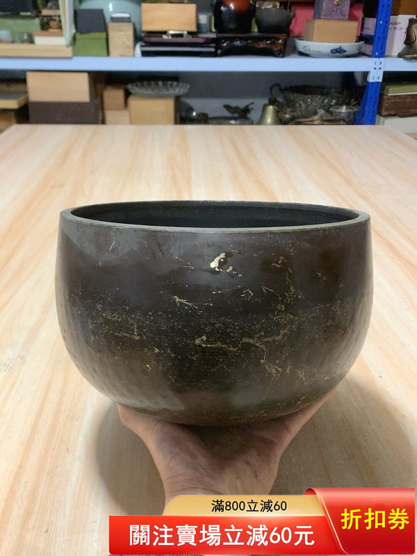 日本迴流大號厚壁老銅磬。黃銅材質。聲音空靈悠遠。很震撼。實物實