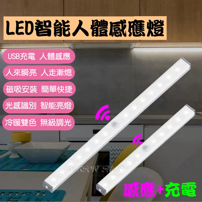【爆款熱銷】LED 人體感應燈 USB充電 光控感應燈 廚房 照明燈  櫥櫃燈 小夜燈 LED感應燈 床頭燈 露營燈