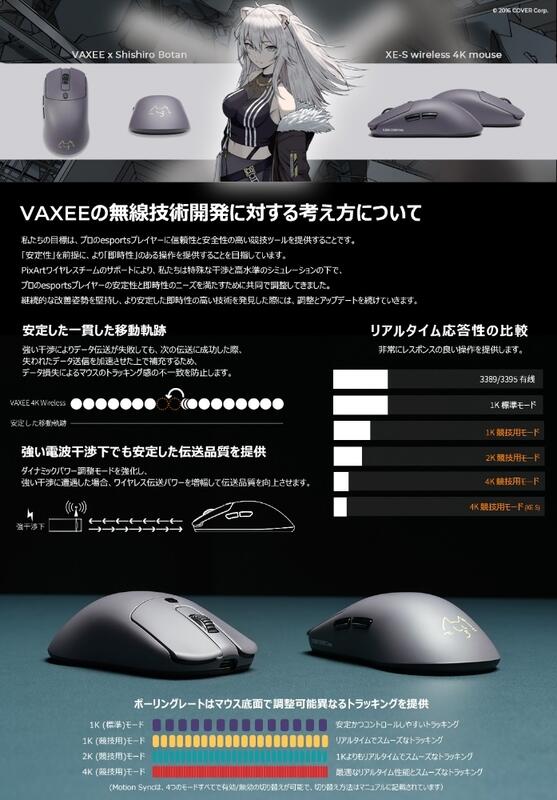 ホロライブ VAXEExShishiro Botan XE-S VAXEExShishiro Botan XE-S ワイヤレスマウス (4K)_Shishiro Botan_