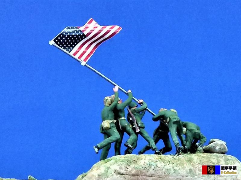 [環宇爭藏] 1/72 二戰 硫磺島戰役 (Battle of Iwo Jima) 美軍豎立星條旗場景 完成品 現貨