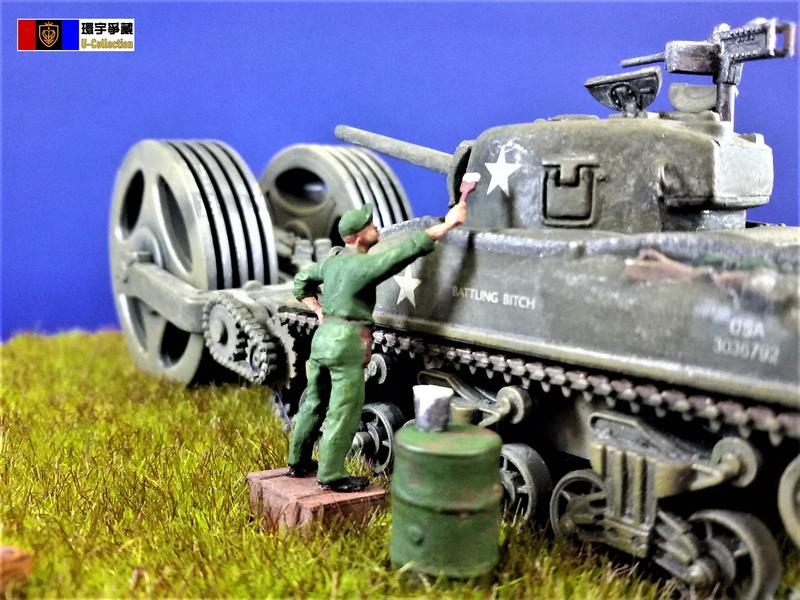 [環宇爭藏] 1/72 二戰美軍 M4A1 雪曼(Sherman)掃雷戰車 魯爾包圍區戰線場景 完成品 現貨