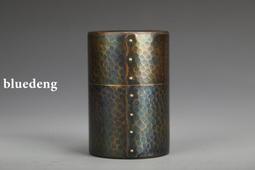 PKY9-20 玉川堂 葉文 銅製 鎚目 鎚起銅器 托子 茶托 五客 煎茶道具 茶器 金属工芸 工芸品 伝統工芸 現状品 品質保証，セール