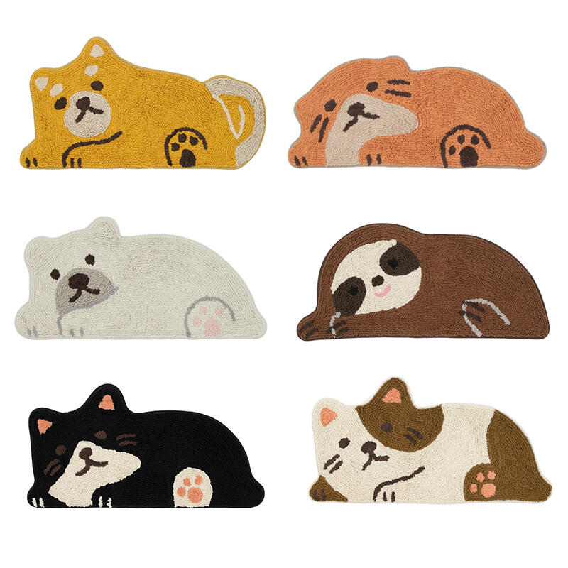 【日本Tomo Corporation】可愛動物 貓咪/柴犬/水獺/樹懶/北極熊 地墊 腳踏墊-丹尼先生日式雜貨舖