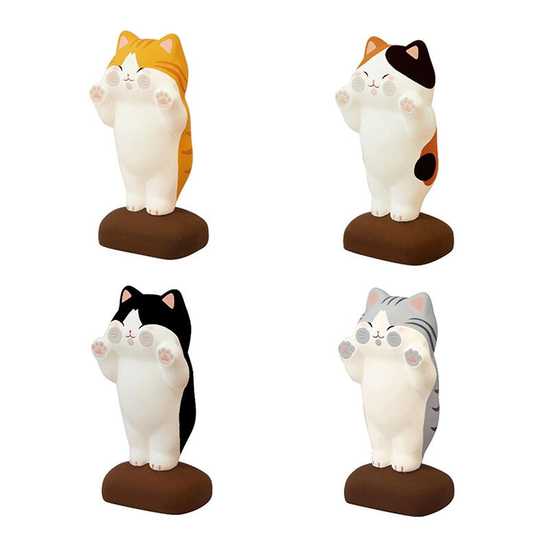【日本療癒擺飾】貓咪趴趴貼鏡擺飾(4款可選) 裝飾品 動物公仔-丹尼先生日式雜貨舖