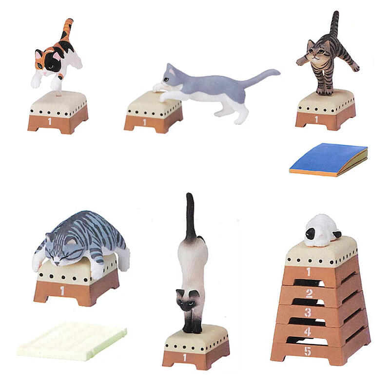 【日本Stasto】動物愛好系列-貓咪跳箱扭蛋 公仔玩具 暹羅貓 三花貓 虎斑貓-丹尼先生日式雜貨舖