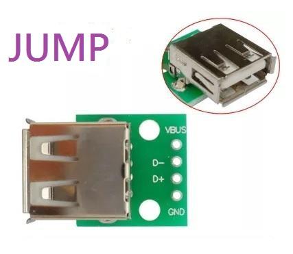 【JUMP573】USB母頭轉DIP 轉接板間距2.54mm USB 2.0 母座 轉DIP 4P 直插 2.54mm排