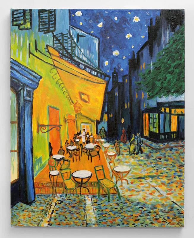 ［紅色小舖］世界名畫梵谷『夜晚露天咖啡座 Cafe Terrace at Night』非印刷品。油畫仿作