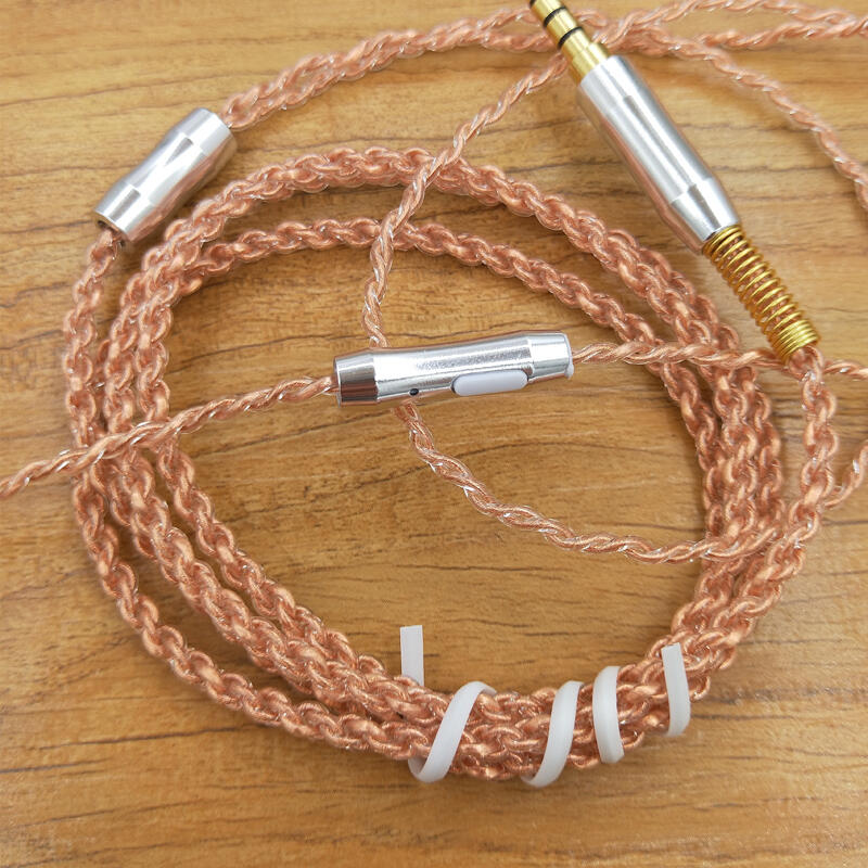 diy耳機線 組裝維修升級 單晶銅四股麻花編織線 帶麥克風線控線材