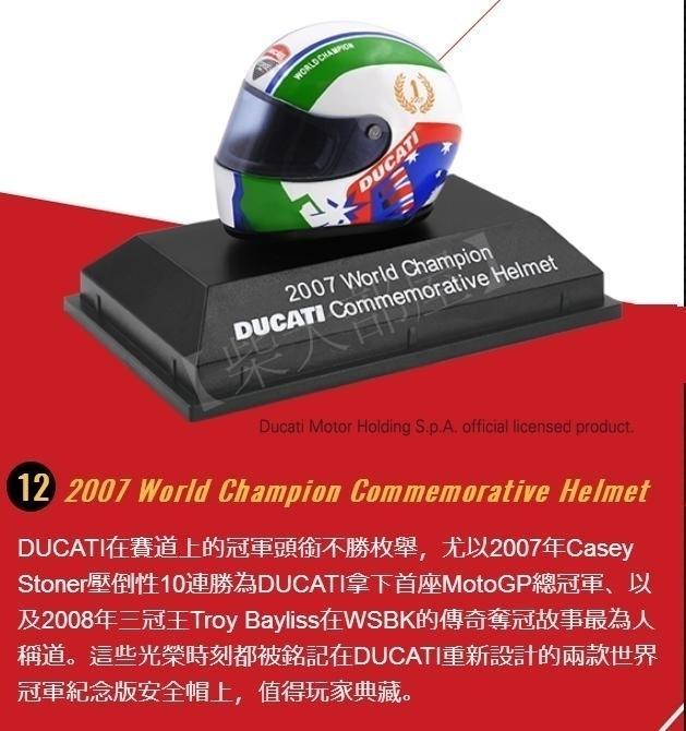【鱷魚島】7-11 義大利 杜卡迪 世界大賽 重機模型 安全帽 2007 World Champion (12號)