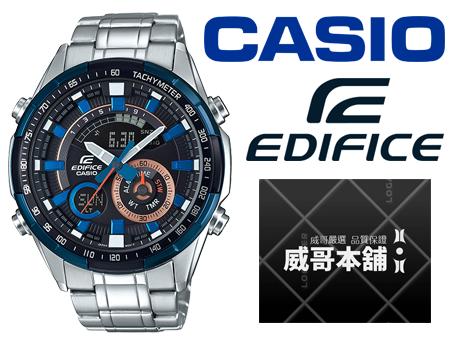 【威哥本舖】Casio台灣原廠公司貨 EDIFICE ERA-600DB-1A 雙顯多功能錶款 ERA-600DB