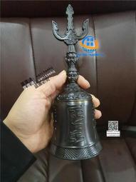 国内在庫】 浮彫天蓬帝鐘天蓬鐘鈴 道家用品 三清鈴 三叉金剛鈴