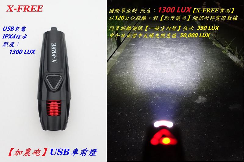 ★慧樂福★ X-FREE USB充電【加農砲】車前燈 C01-42