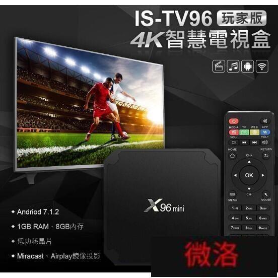 全新 電視 配件 IS-TV96 玩家版4K智慧電視盒 HDMIAV Miracast