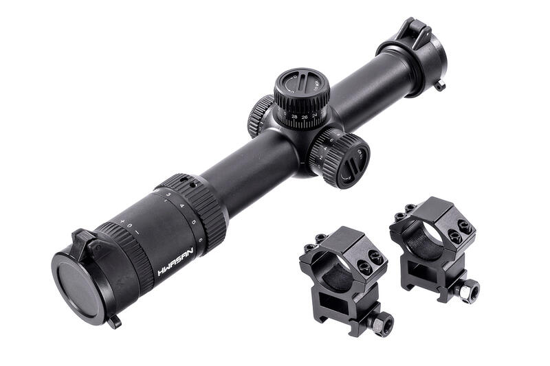 【BCS】HWASAN 1.2-6X24 FFP 高抗震 防水 狙擊鏡 瞄具 瞄準鏡付夾具-HSSP-16
