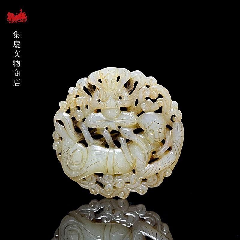 中国　古玉 中國 唐物 砡 時代物 明代 玉龍珮飾（中國 唐物 砡 時代物 明代