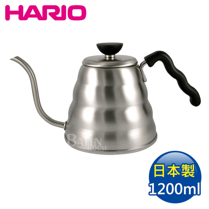 【HARIO】雲朵不鏽鋼細口壺 1200ml ( VKB-120HSV) 日本製 日本進口 手沖咖啡 304不鏽鋼