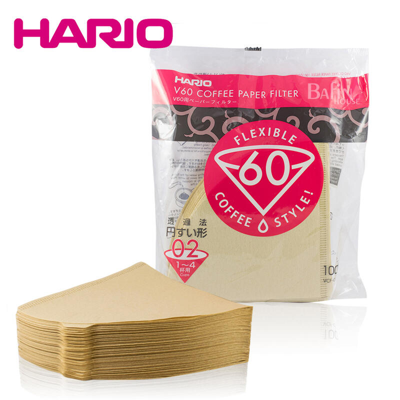 【HARIO】1~4人份 V60無漂白濾紙 100張 原色 日本原裝進口 手沖咖啡 錐形 VCF-02-100M