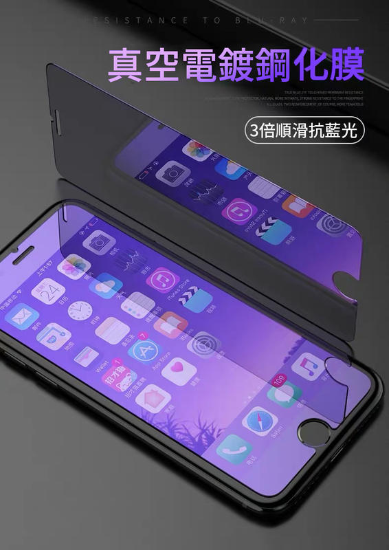 iPhone 11 Pro XR X i8 7 Plus i5 5s SE 抗藍光玻璃貼 鋼化玻璃 保護貼 非滿版