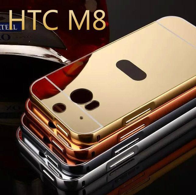 【立減20】HTC ONE M8電鍍鏡面金屬邊框背板手機殼M8tdw推拉後蓋保護套M8