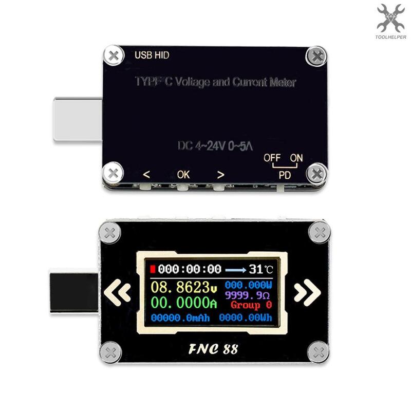 大量現貨 FNC88 TYPE-C PD觸發USB-C電壓表電流表雙向數據測量萬用表USB測試儀0.96英寸高清LCD顯