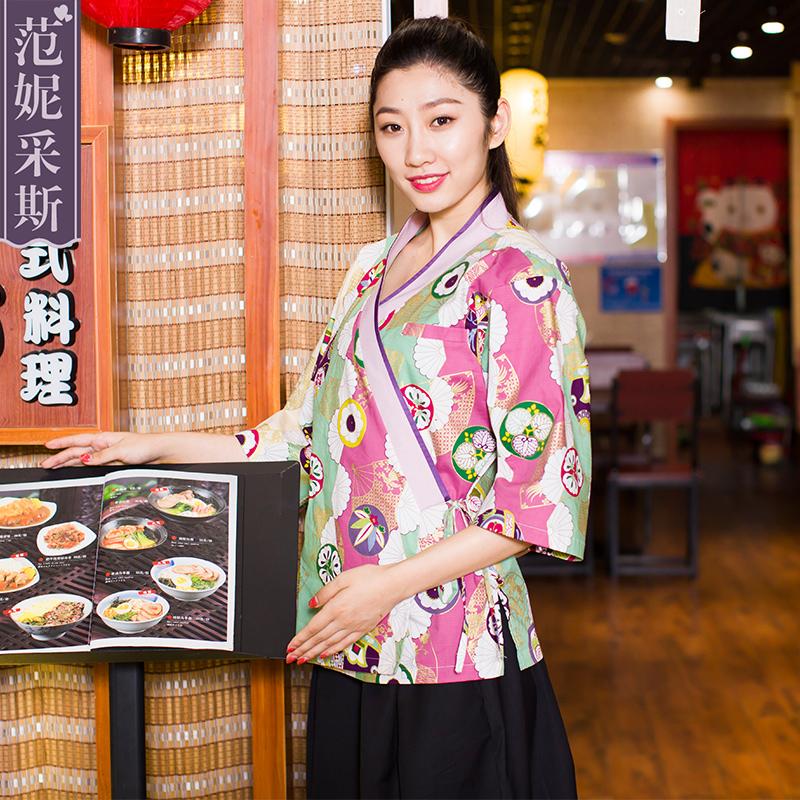 范妮采斯日本餐廳居酒屋服務員工作裝女和服日式料理壽司店迎賓服