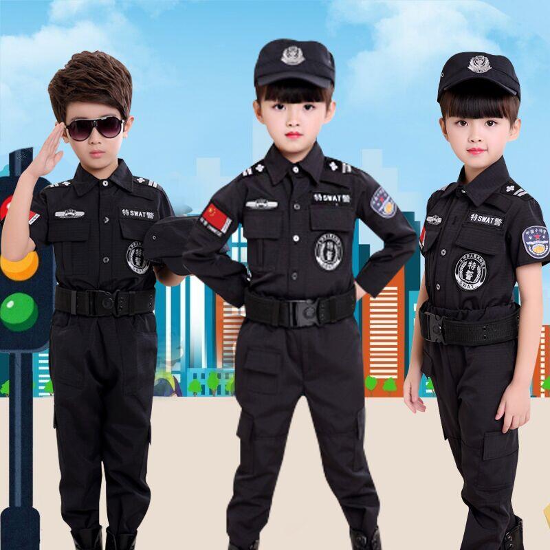 槍 小學生警察制服兒童軍裝特警衣服裝備套裝幼兒園小孩男女童表演服