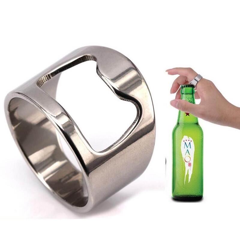 送贈品鐳射切割啟瓶器開瓶器鈦鋼戒指三色可選尾戒指環指套