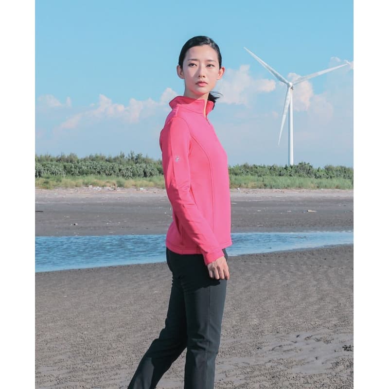 多件優惠【荒野wildland】女彈性立領拉鍊印花保暖衣0A72619-/ 保暖衣/中層衣/ 吸濕快乾/野雁戶外