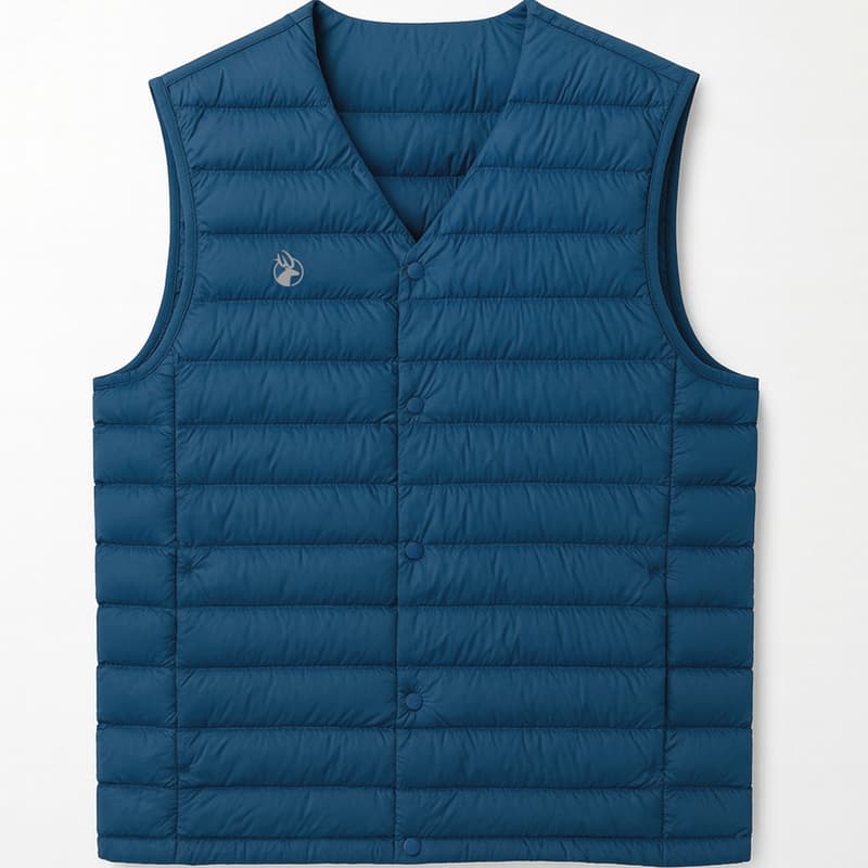 多件優惠【WILDLAND荒野】男700FP輕暖V領羽絨背心 0B32176 JIS日規90/10羽絨/內搭背心/野雁