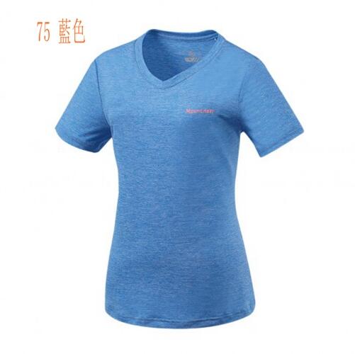 多件優惠【Mountneer山林】女抗UV透氣V領上衣41P58/吸濕排汗透氣快乾衣/涼感衣/抗紫外線/野雁戶外