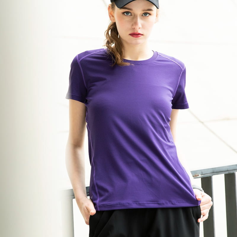 野雁戶外【wildland 荒野】女彈性條紋抗UV圓領排汗衣 0A71617  /快乾抗紫外線/排汗衣感衣/登山旅遊