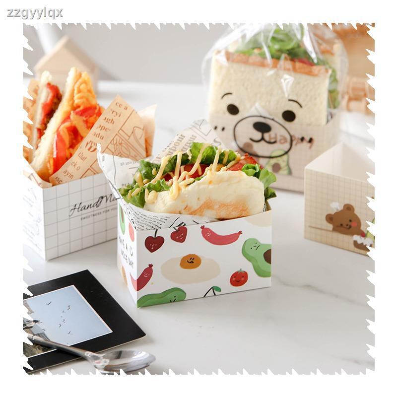 ✸韓式網紅三明治包裝盒厚燒吐司打包盒子紙韓國袋一次性紙盒漢堡包裝袋