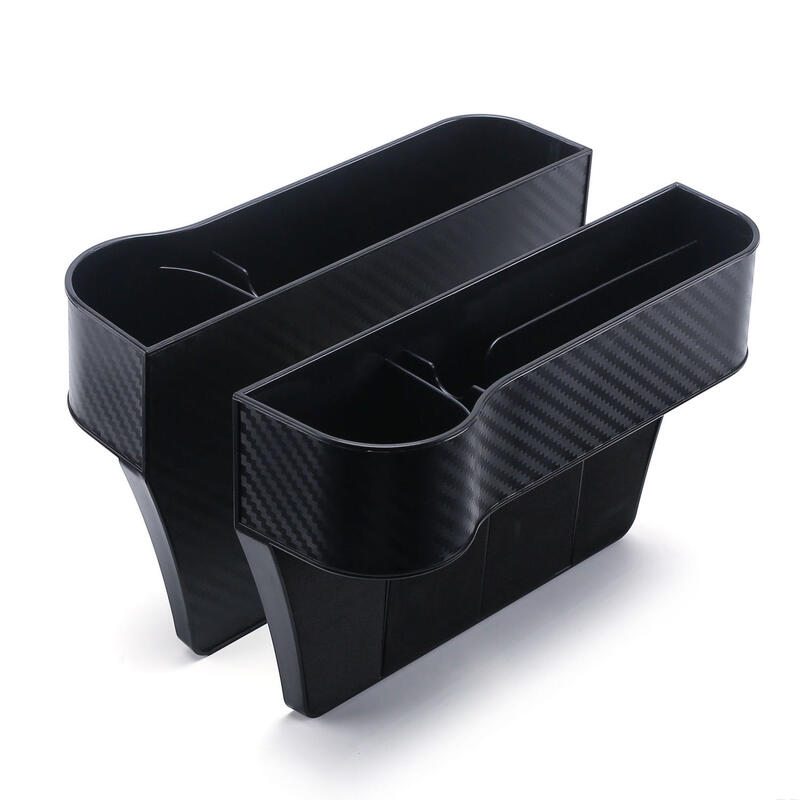 汽車碳纖紋車載夾縫收納盒車內裝飾用品縫隙儲物盒防漏間隙置物盒