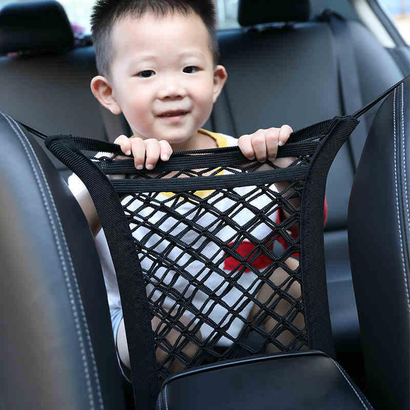 汽車座椅隔離網兜彈力網掛袋車載收納袋車用置物袋車內 間椅背網