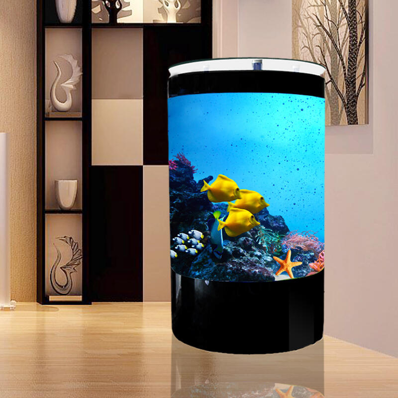 小柯  現貨客廳家用小型半圓魚缸水族箱免換水靜音自動過濾一鍵排水懶人魚缸