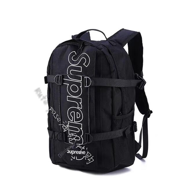 新款】Supreme 18FW Backpack 45th 背包3M反光logo字母雙肩包男女書包