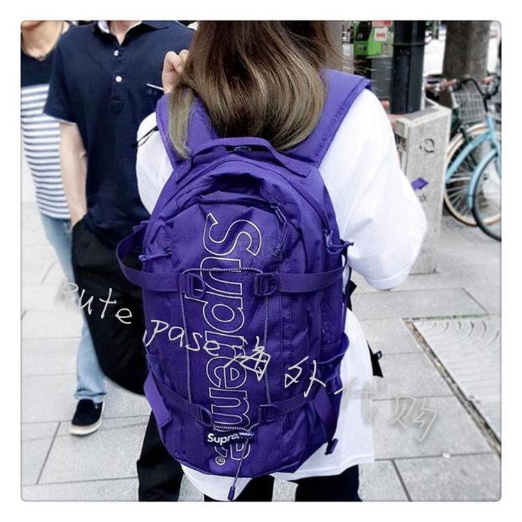 新款】Supreme 18FW Backpack 45th 背包3M反光logo字母雙肩包男女書包