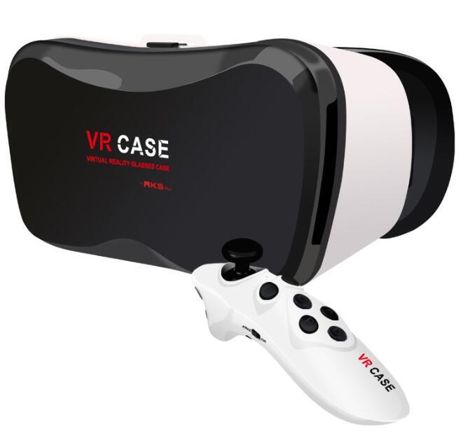 送藍芽搖桿VR BOX 5PLUS VR CASE 虛擬實境眼鏡 VR眼鏡 暴風魔鏡 VR頭盔26474