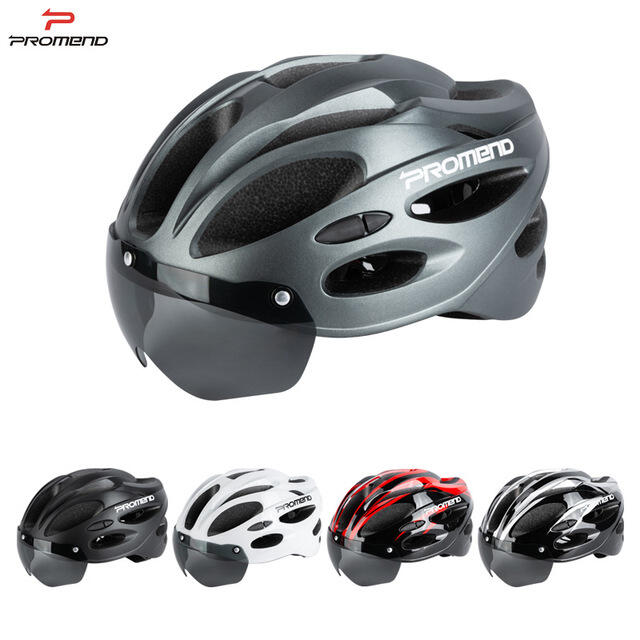 送風鏡 自行車頭盔 山地越野自行車安全帽 一體成型磁吸式風鏡頭盔戶外騎行裝備